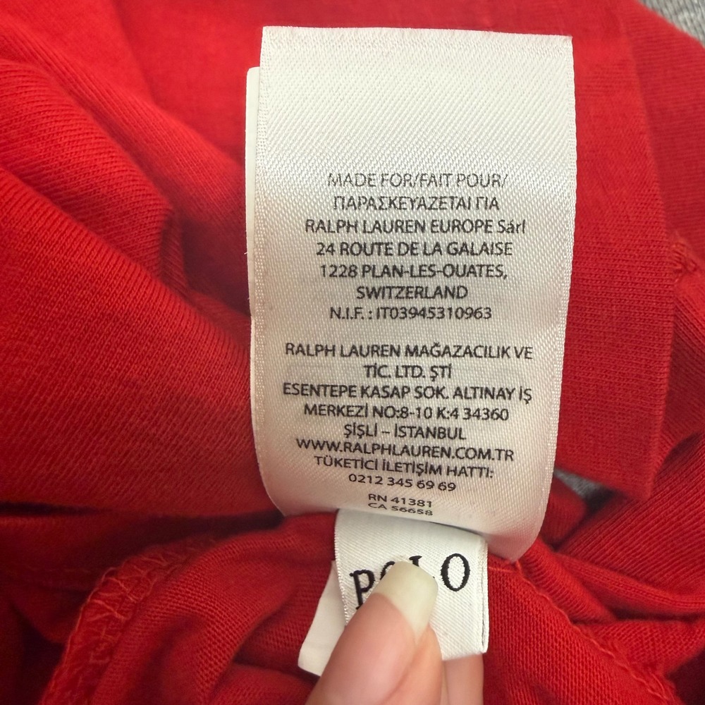 Polo Ralph Lauren Mens Red Crewneck Short Sleeve T-Shirt Pony Logo Large 0919 - Picture 4 of 9